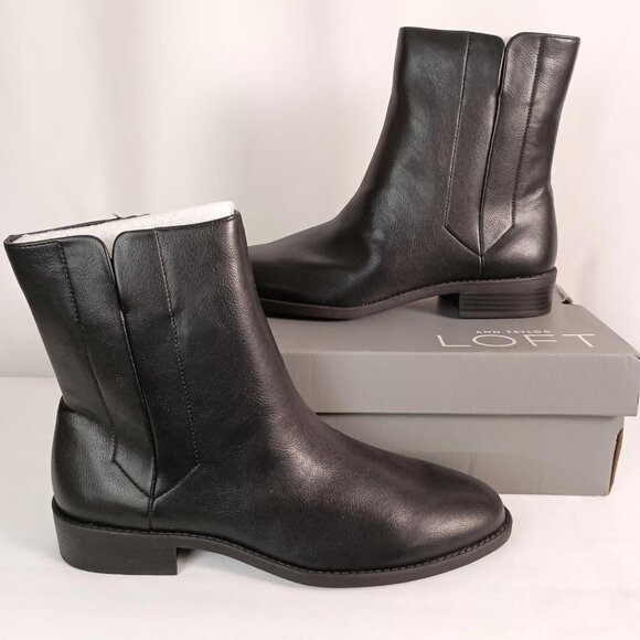 Ann Taylor Shoes - Ann Taylor Loft Flat Ankle Boots Black Size 10 NIB New Women's Fall Shoes $120